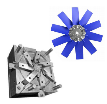 Plast fläktbladsform