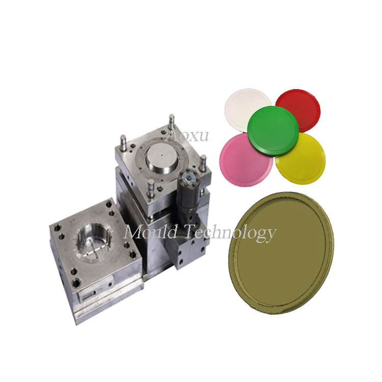 Rund engångslockform av plast