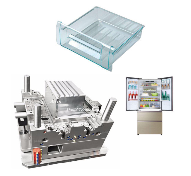 Lådform av plast med en hålighet för kylskåp